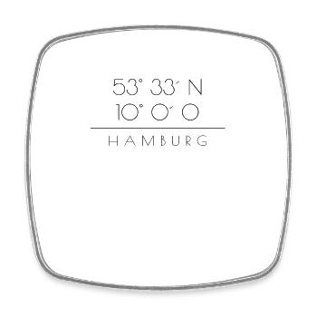 Hamburg Coordinates Design - Square fridge magnet - white - Front