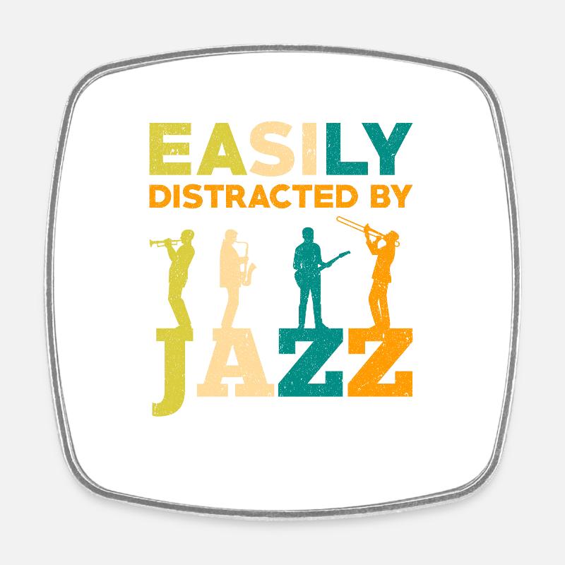 Jazz music - Square fridge magnet - white