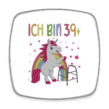 40 Jahre Einhorn ich bin 39+ 40. Geburtstag - Viereckiger Kühlschrankmagnet - Weiß - Vorne