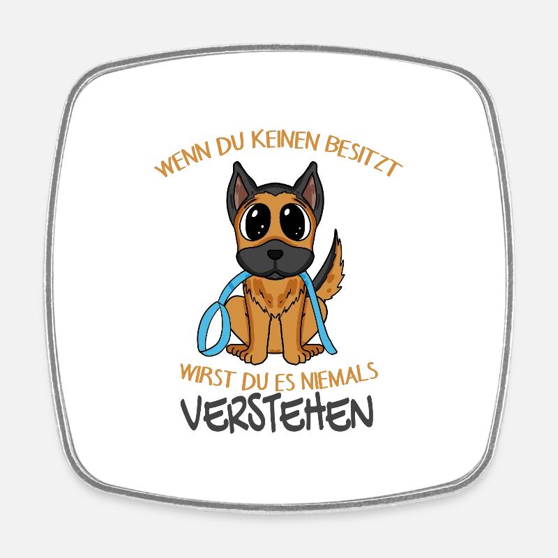 Deutscher Schäferhund - Viereckiger Kühlschrankmagnet - Weiß