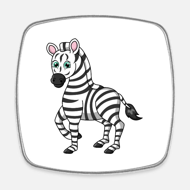 zebra - Viereckiger Kühlschrankmagnet - Weiß