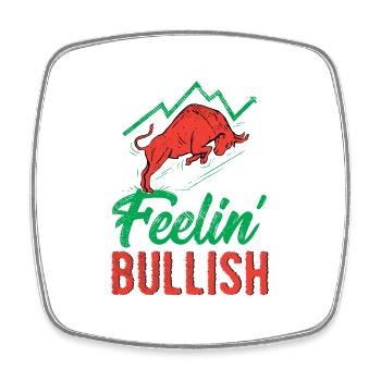 Stock Exchange Feelin Bullish Forex Trading Stock - Square fridge magnet - white - Front