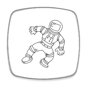 Astronaut - Viereckiger Kühlschrankmagnet - Weiß - Vorne