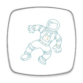 Astronaut - Viereckiger Kühlschrankmagnet - Weiß - Vorne