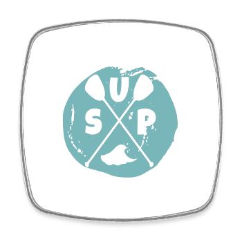 Sup Paddleboarding Stand Up Paddling Paddleboard - Viereckiger Kühlschrankmagnet - Weiß - Vorne