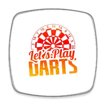 Dartspieler Dart Spieler Geschenk - Viereckiger Kühlschrankmagnet - Weiß - Vorne