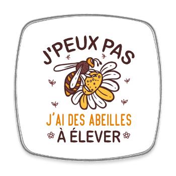 Abeille Apiculteur Drôle Abeille Cadeau Apiculture - Magnet carré - blanc - Devant