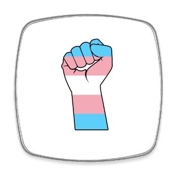 Transgender Flagge Transsexuell Faust Trans Pride - Viereckiger Kühlschrankmagnet - Weiß - Vorne