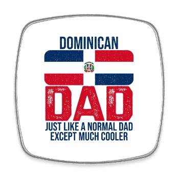 République dominicaine De Papa Drapeau - Magnet carré - blanc - Devant