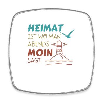 Heimat Moin Leuchtturm Möwe Nordsee - Viereckiger Kühlschrankmagnet - Weiß - Vorne