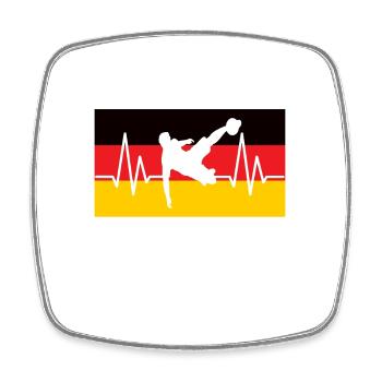 Football Germany Heartbeat - Square fridge magnet - white - Front