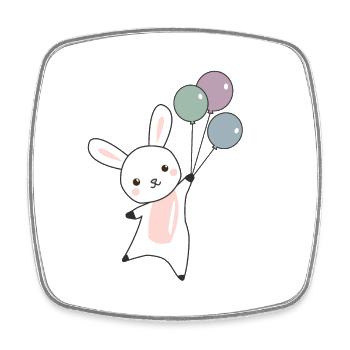 flies balloons top cute animals for children - Square fridge magnet - white - Front