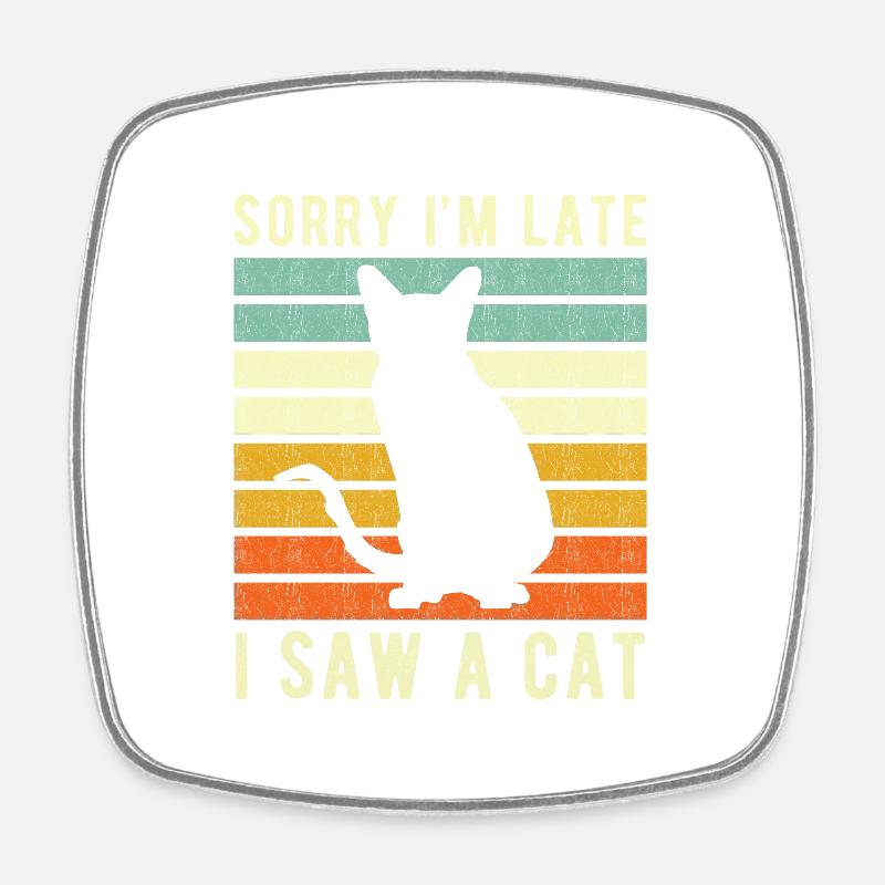 Chat drôle de sort - Magnet carré - blanc