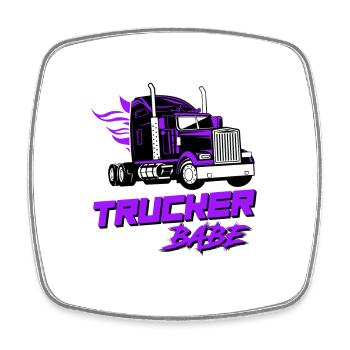 LKW-Fahrerin Trucker Babe Spruch LKW Truck - Viereckiger Kühlschrankmagnet - Weiß - Vorne