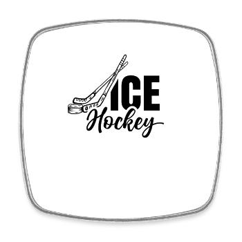 Eishockey Team Eishockeyspieler Puck - Viereckiger Kühlschrankmagnet - Weiß - Vorne