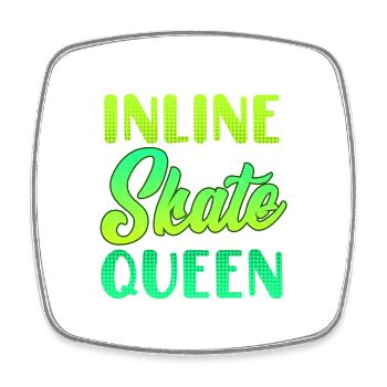 Inliner Frauen Geschenk Inline Skate Queen - Viereckiger Kühlschrankmagnet - Weiß - Vorne