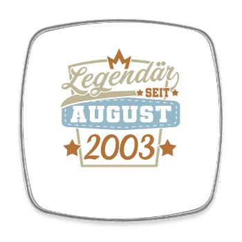 Jahrgang 2003 August - Viereckiger Kühlschrankmagnet - Weiß - Vorne