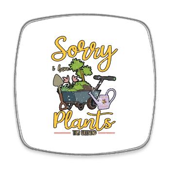 Jardinier plante tomate arrosoir disant cadeau - Magnet carré - blanc - Devant