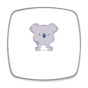 Koala middle finger - Square fridge magnet - white - Front