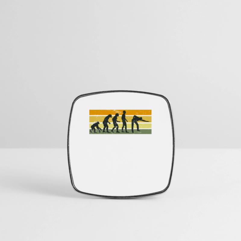 Snooker Billiards Evolution Monkey Human 8-Ball Square fridge magnet