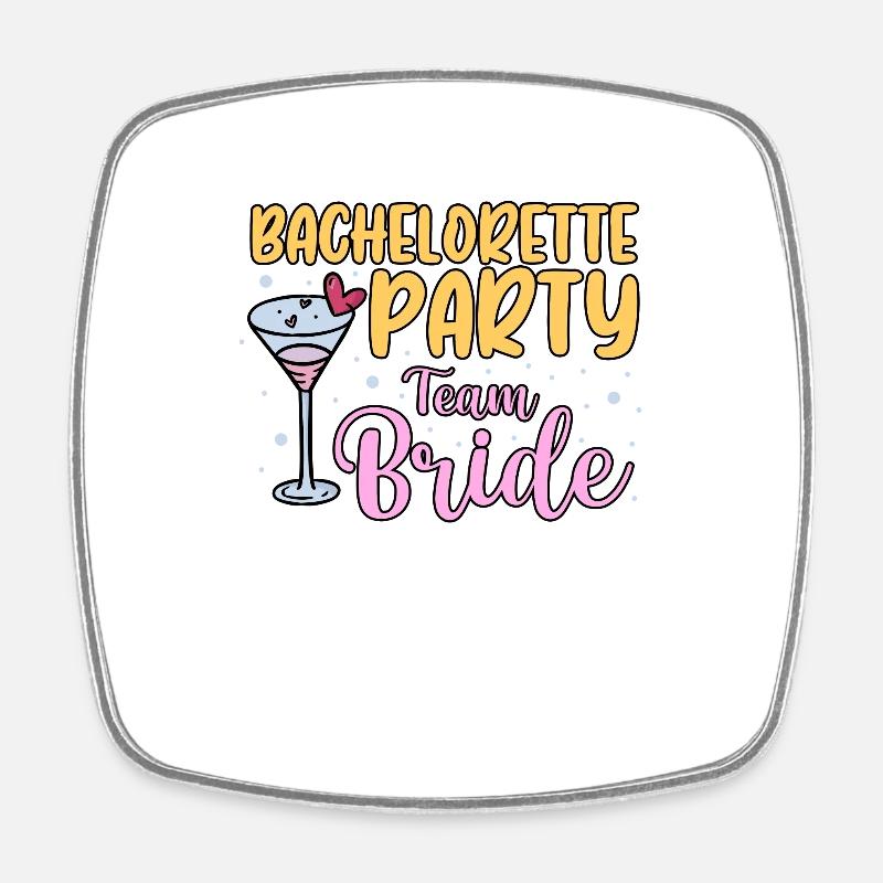 Bachelor party groom bride bachelor - Square fridge magnet - white