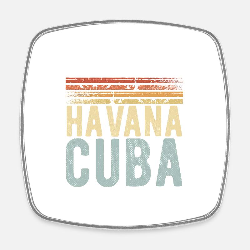 Havana Cuba - Square fridge magnet - white
