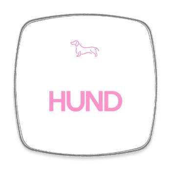 Die mit dem Hund Hunde Hundebesitzer Hundesprüche - Viereckiger Kühlschrankmagnet - Weiß - Vorne