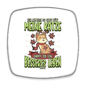 Katze Kätzchen Lustige Sprüche Haustier Geschenk - Viereckiger Kühlschrankmagnet - Weiß - Vorne