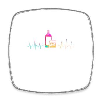 Whisky Heartbeat - Square fridge magnet - white - Front