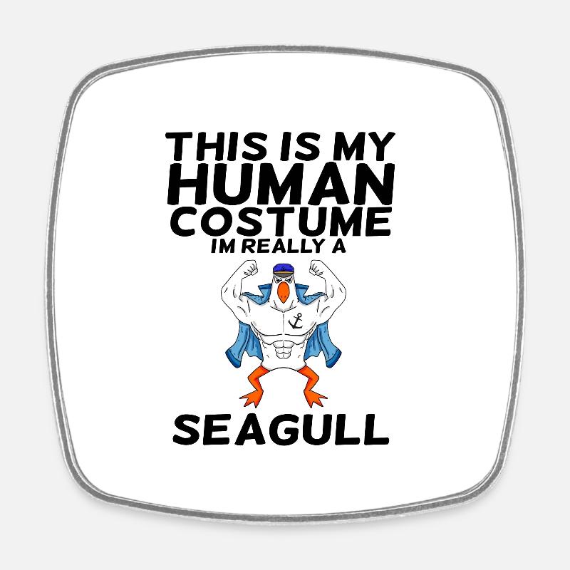 La mouette - Magnet carré - blanc