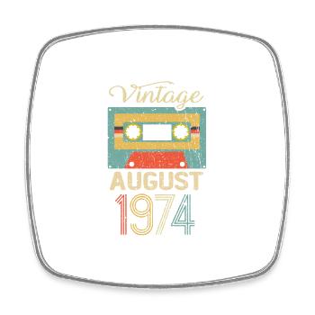 Vintage August 1974 45th Birthday 45 Year Old Gift - Square fridge magnet - white - Front