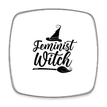 Feminist Hexe Feministisch Feministin Feminismus - Viereckiger Kühlschrankmagnet - Weiß - Vorne