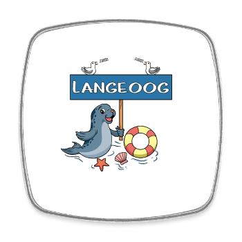 Moin Moin - Insel Langeoog - Viereckiger Kühlschrankmagnet - Weiß - Vorne