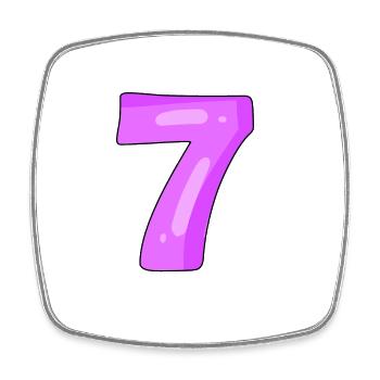 7 purple - Square fridge magnet - white - Front