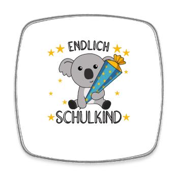 Endlich Schulkind Koala Schultüte Einschulung - Viereckiger Kühlschrankmagnet - Weiß - Vorne