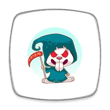 Evil Rabbit Evil Hasi Funny Rabbit Gift - Square fridge magnet - white - Front