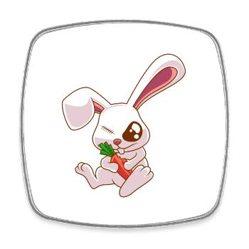 EInäugiger Hase Zombie Kaninchen Geschenk - Viereckiger Kühlschrankmagnet - Weiß - Vorne