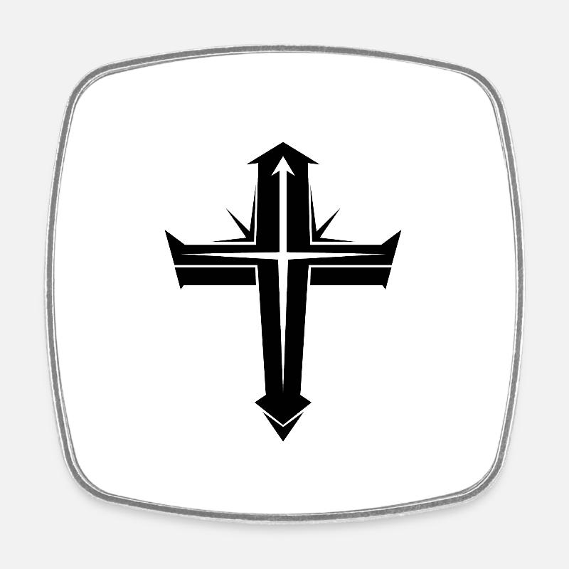 Christian Cross - Square fridge magnet - white