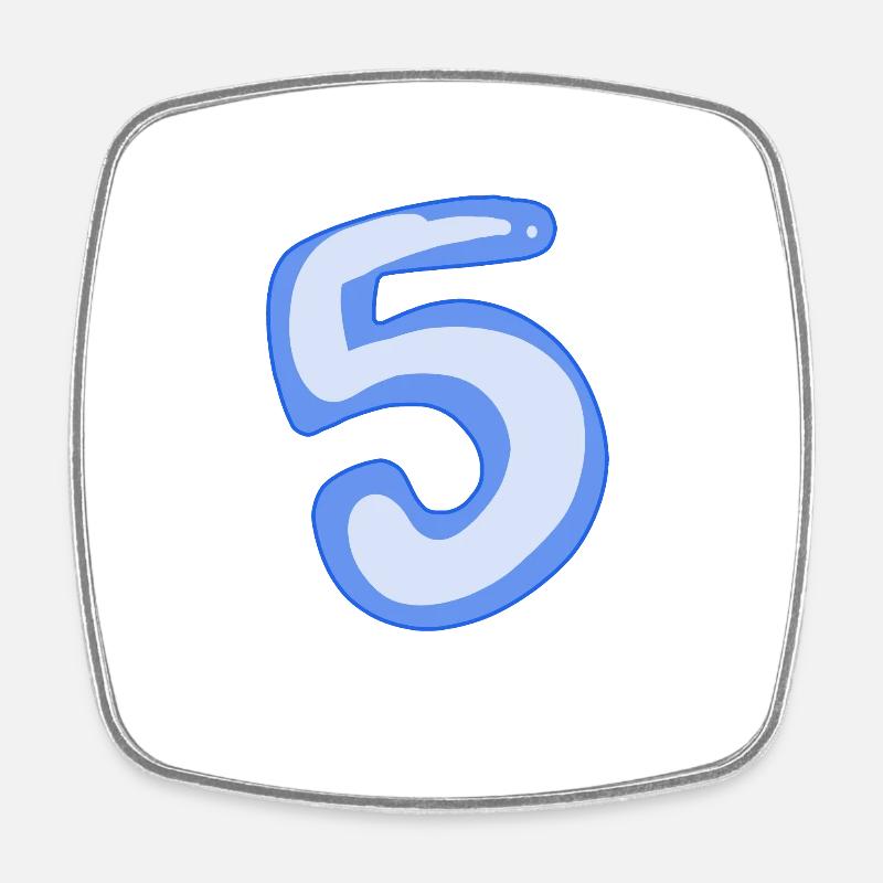 5 Bleu - Magnet carré - blanc