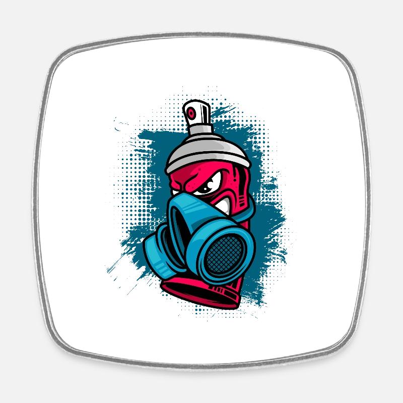 Spray Can Painter Art Graffiti - Square fridge magnet - white