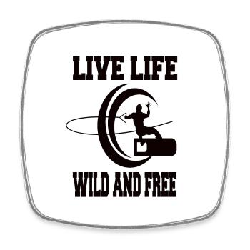 wakeboarding - Square fridge magnet - white - Front