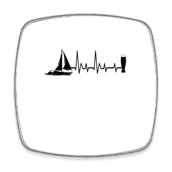 Sailing and beer - Square fridge magnet - white - Front