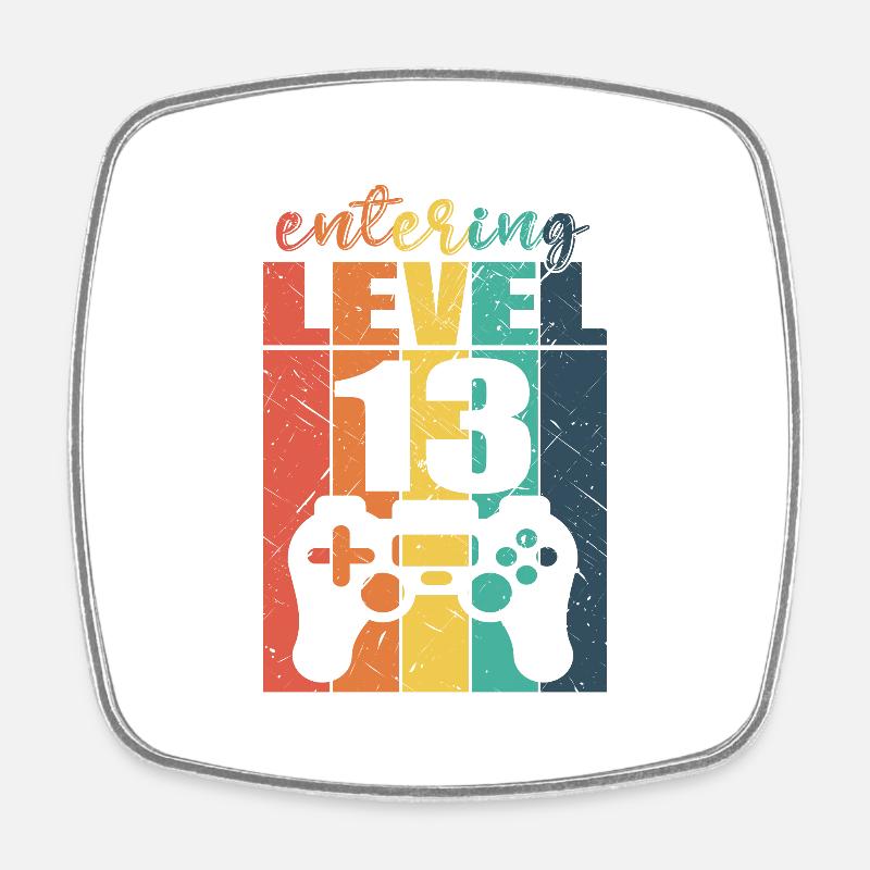 Level 13 Gaming Controller 13 anniversaire - Magnet carré - blanc