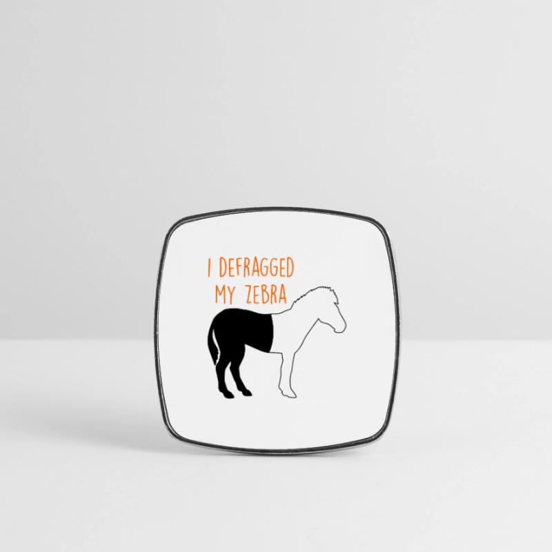 Defragmented Zebra Computer Scientist Joke Coder Square fridge magnet
