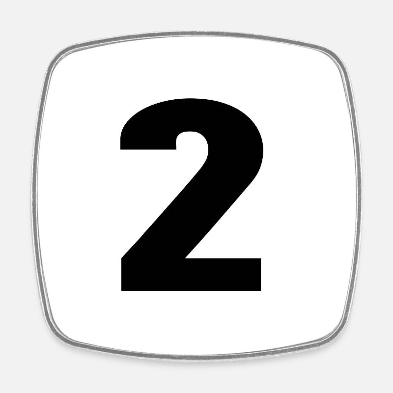 Number 2 - Number 2 - Square fridge magnet - white
