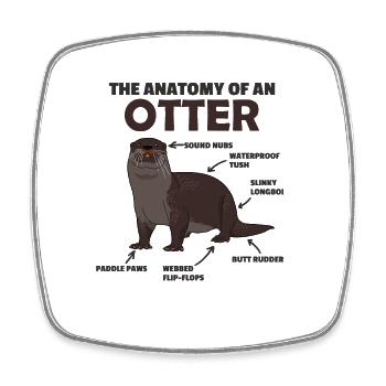 sweet Otter Explanation Anatomy of an Otter - Square fridge magnet - white - Front
