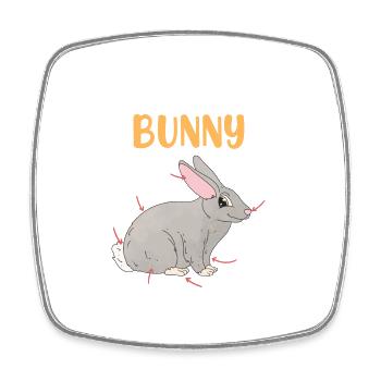 Anatomie d’un lapin Rongeur lapin - Magnet carré - blanc - Devant