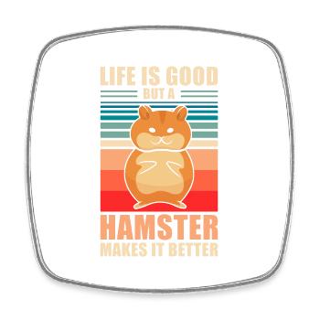 Hamster - Square fridge magnet - white - Front