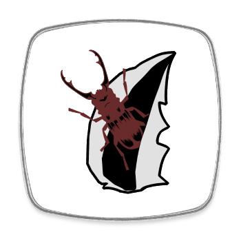 coléoptère cerf insectes bois nature enfant - Magnet carré - blanc - Devant
