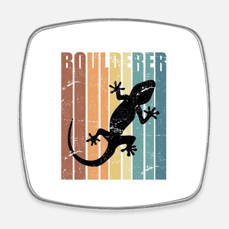 Boulderer Vintage Retro Boulder - Viereckiger Kühlschrankmagnet - Weiß